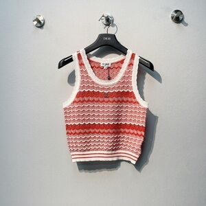Chanel Red Striped Knit Vest